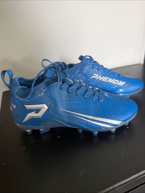 Phenom Men's Athletic Cleats in Blue with Silver Accents